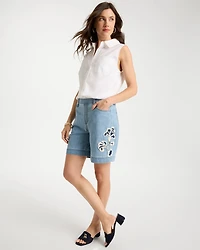 Embellished Lightweight Jean Shorts
