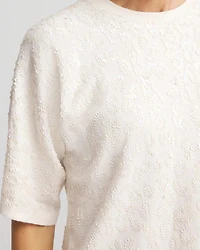 Short Sleeved Sequin Pullover Sweater