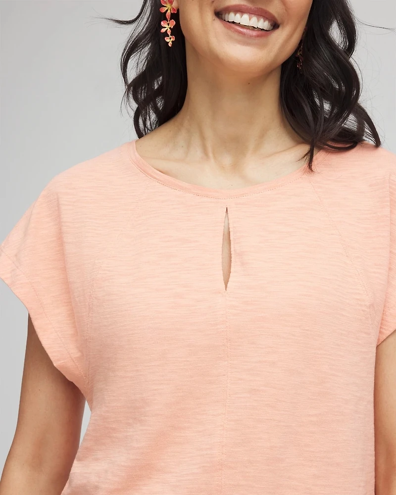 Slub Keyhole Neck Tee