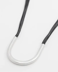Silver Tone Multi Strand Cord Necklace