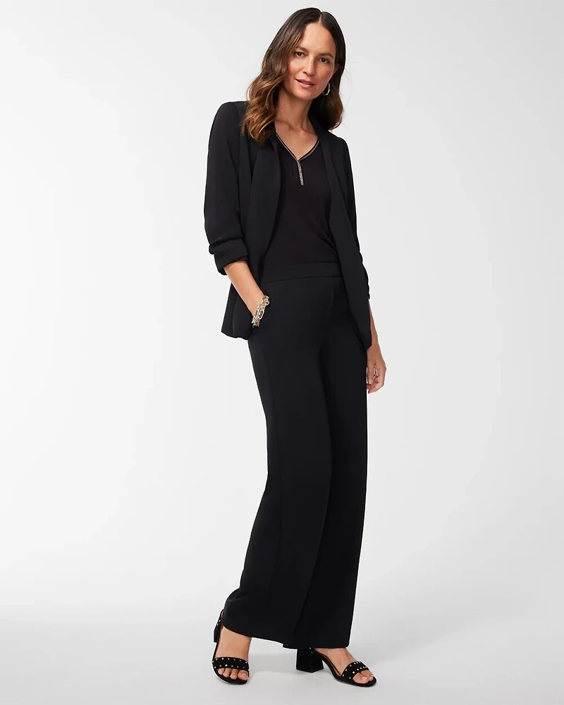 Ruched Sleeve Blazer