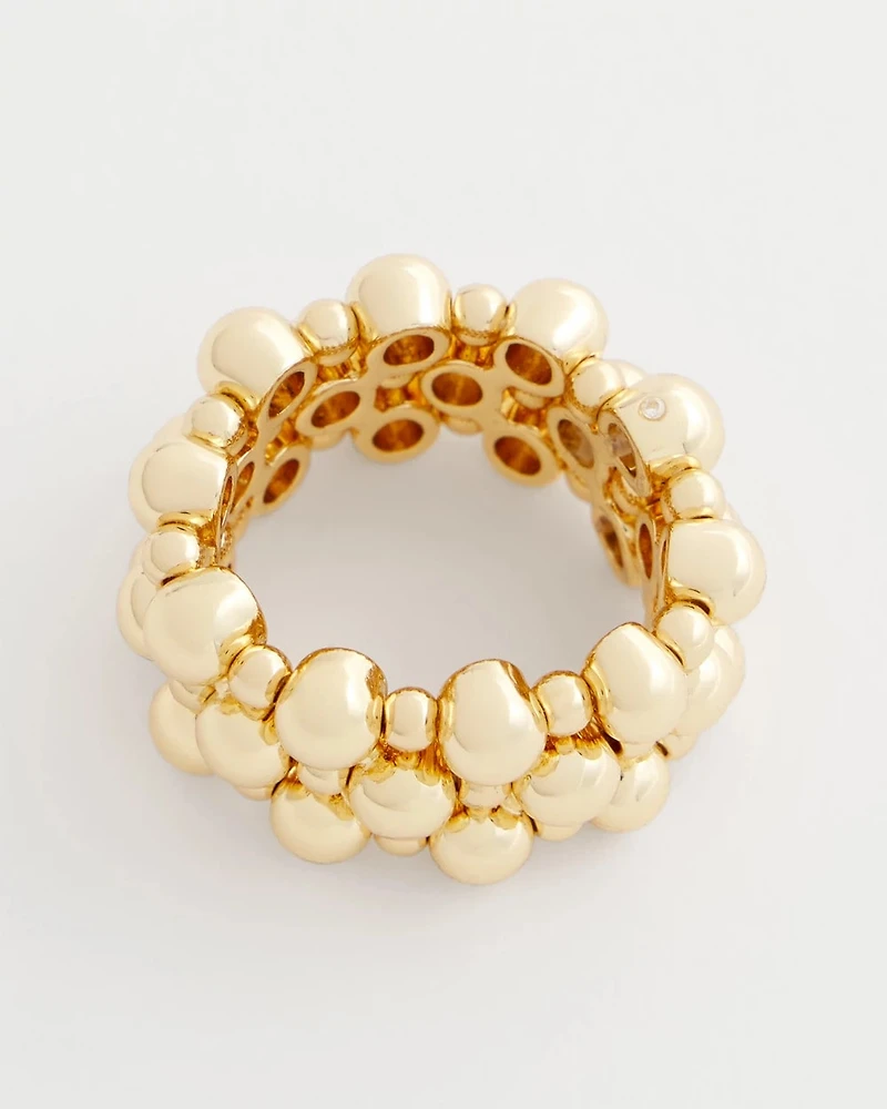 Gold Bead Stretch Ring