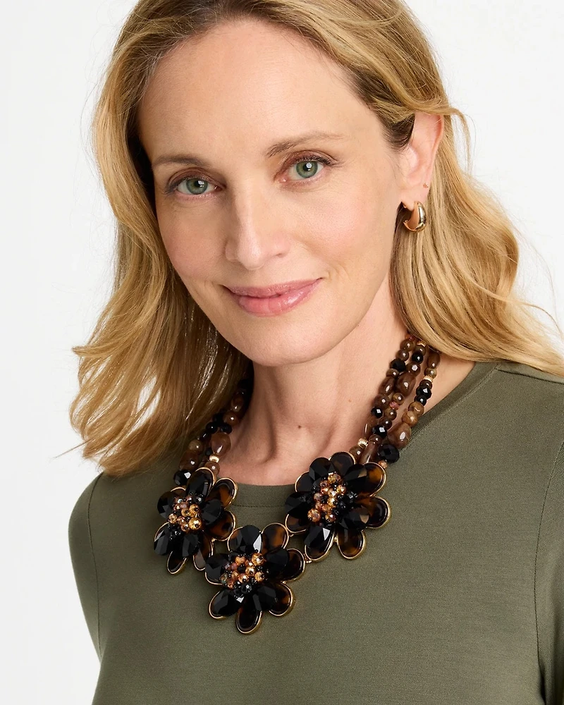 Chico's Originals Flower Bib Necklace