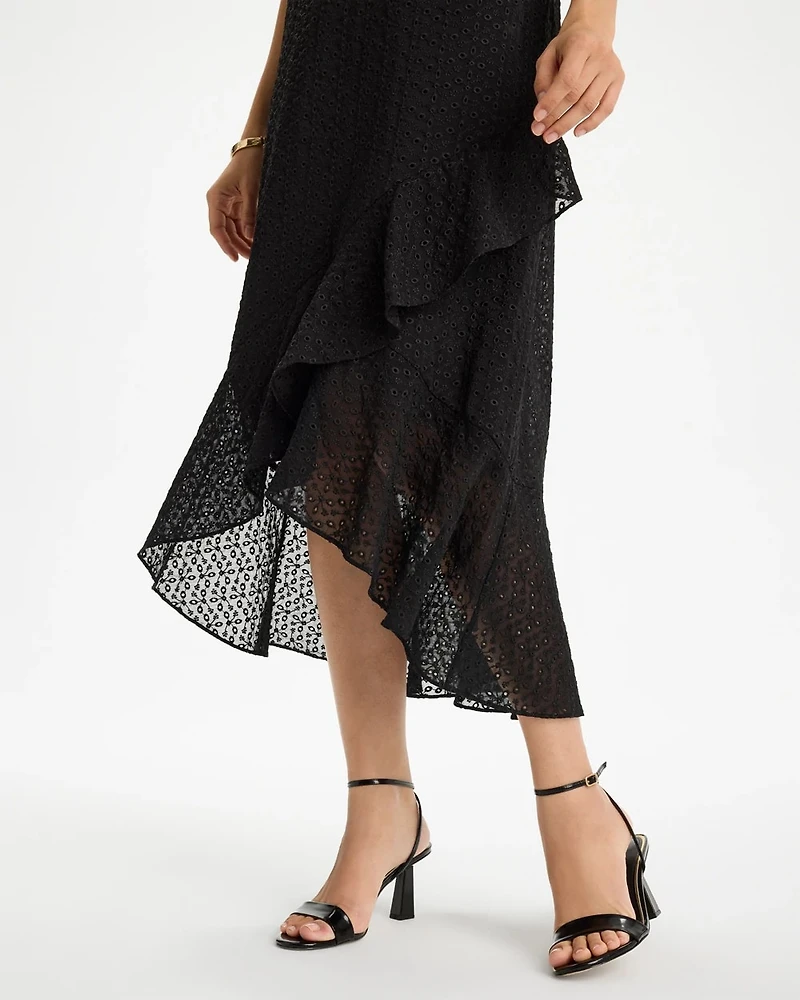 Floral Surplice Ruffled Dress