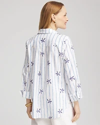 No Iron™ Palm Striped Sateen Shirt