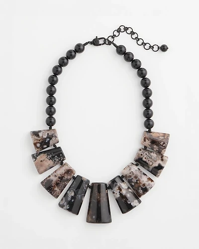 Genuine Agate Stone Bib Necklace