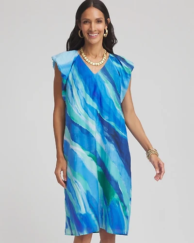 Cotton-Silk Voile Popover Dress