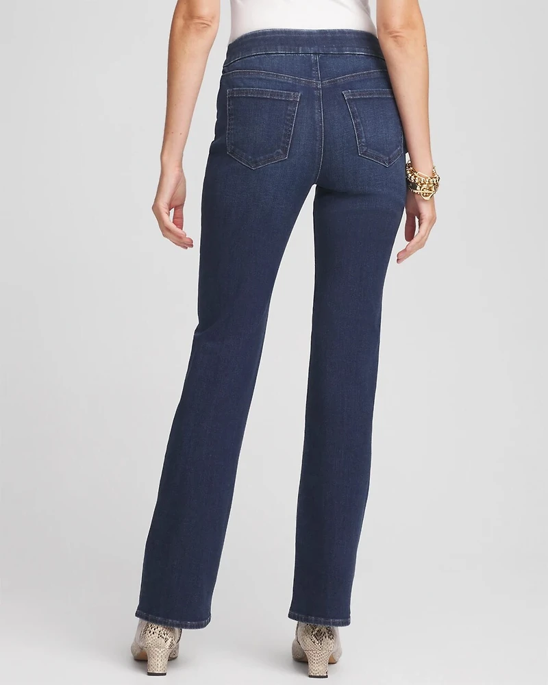 Denim Slim Pull-On Boot-Cut Jeggings