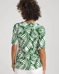 Palm-Frond-Motif Classic-Fit Pima Tee