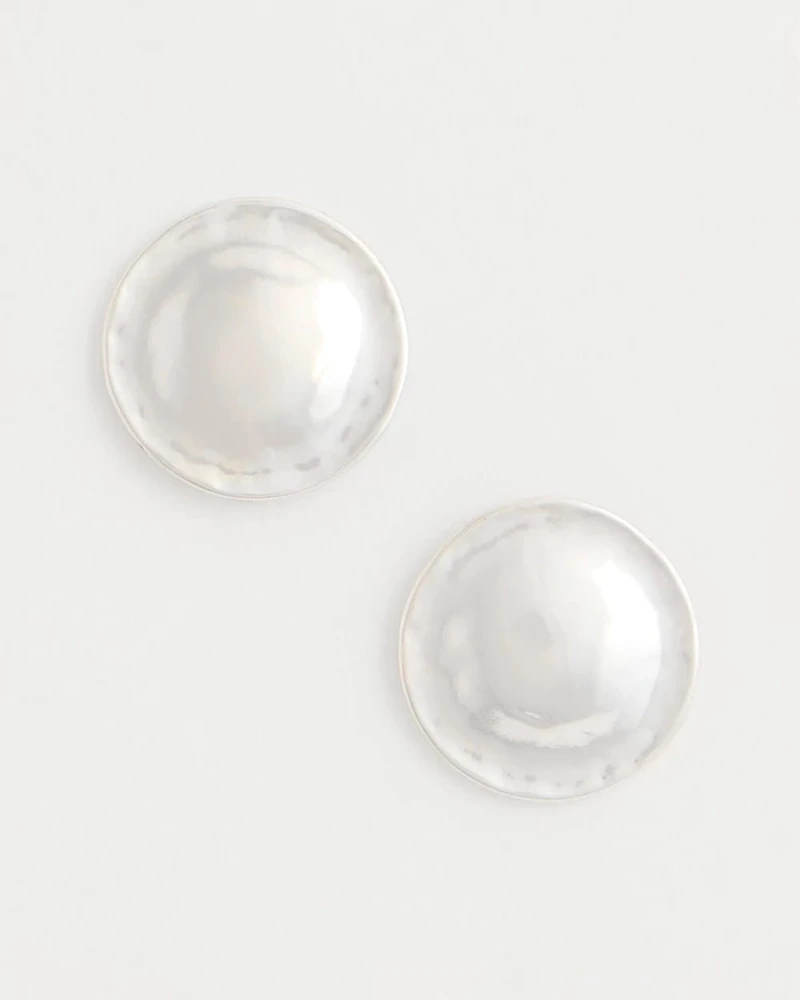 Circle Silvertone Earrings