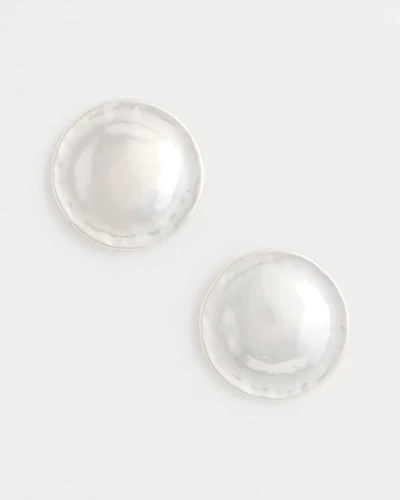 Circle Silvertone Earrings