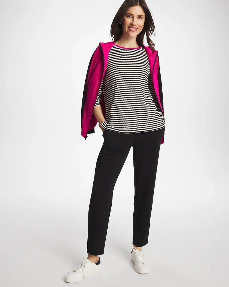 Zenergy® Striped Jacquard Contrast Pullover Top