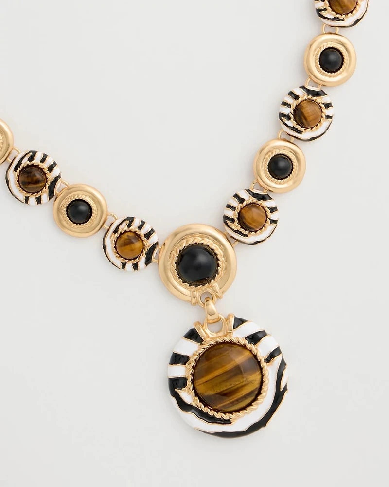 Zebra Cab Animal Pendant Necklace