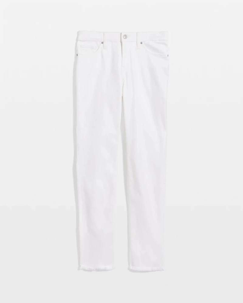No-Stain Girlfriend Frayed Ankle Jeans