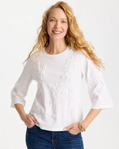 Soutache Elbow Sleeve Tee