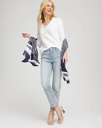 Slub Splitneck Button Tee