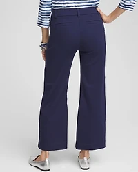 Button Knit Twill Cropped Pants