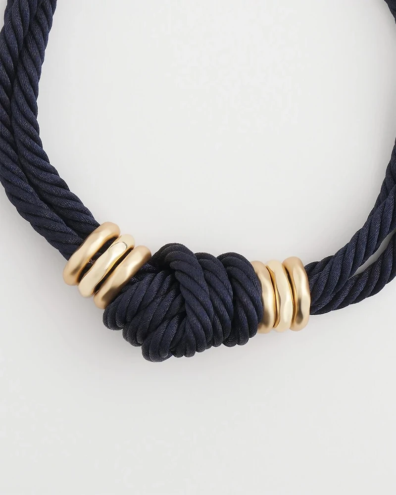 Navy Knot Rope Necklace