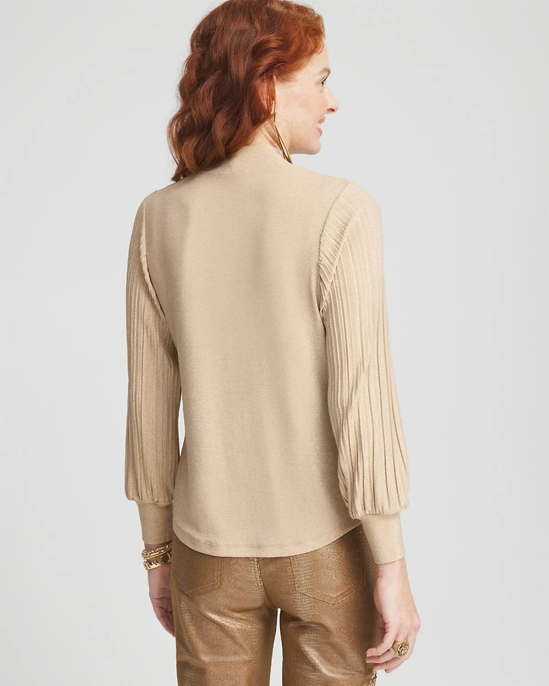 Shimmer Mock-Neck Top