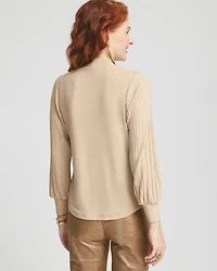Shimmer Mock-Neck Top
