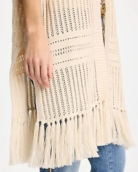 Long Knit Fringe Ruana