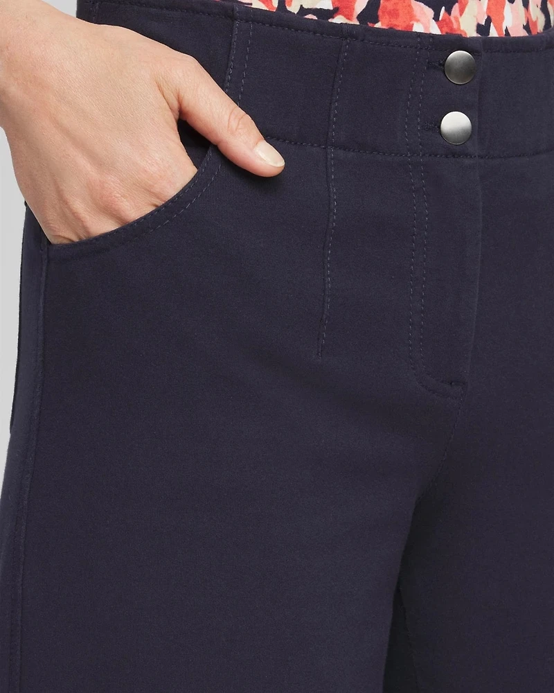 Cotton Stretch Wide Leg Pants