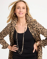 Black Gold Long Single-Strand Necklace