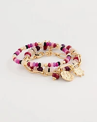 Stretch Set of Three Beaded Bracelets