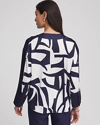 Satin Geo Print Blouse