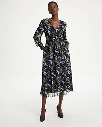 Crinkle Chiffon Surplice Maxi Dress