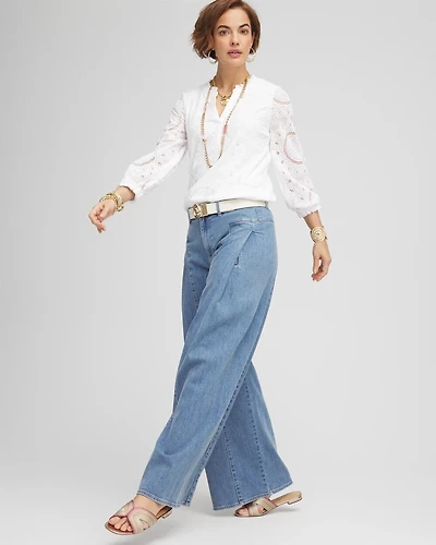 Drape Wide-Leg Jeans