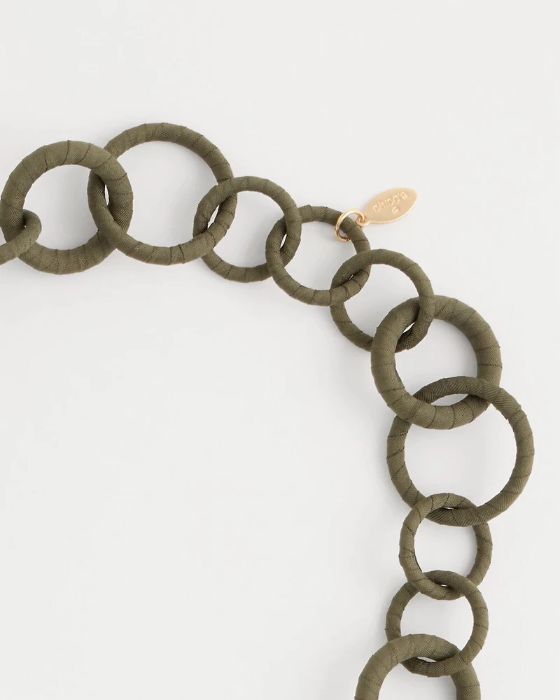 Wrapped Single-Strand Link Necklace