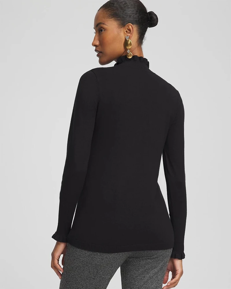 Ruffle Turtleneck Sweater