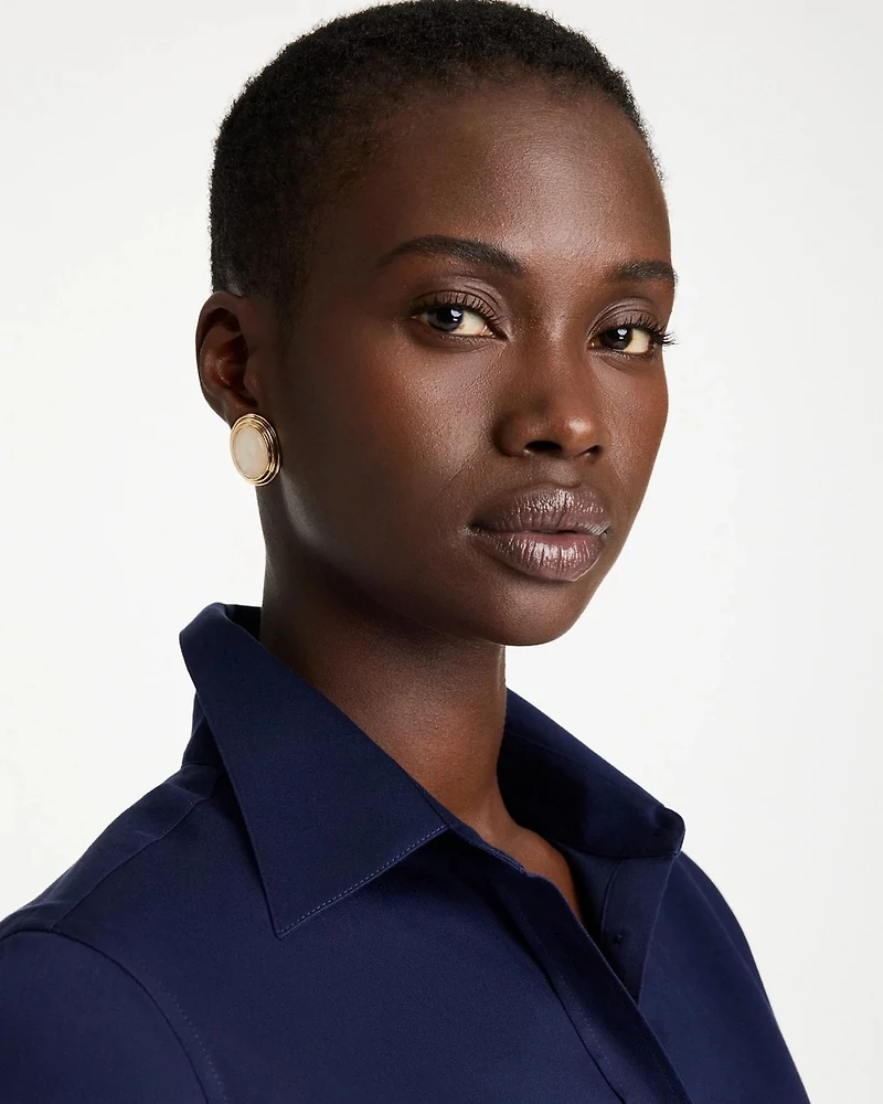 Neutral Cab Clip-On Earrings