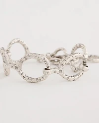 Silvertone Open Link Toggle Bracelet