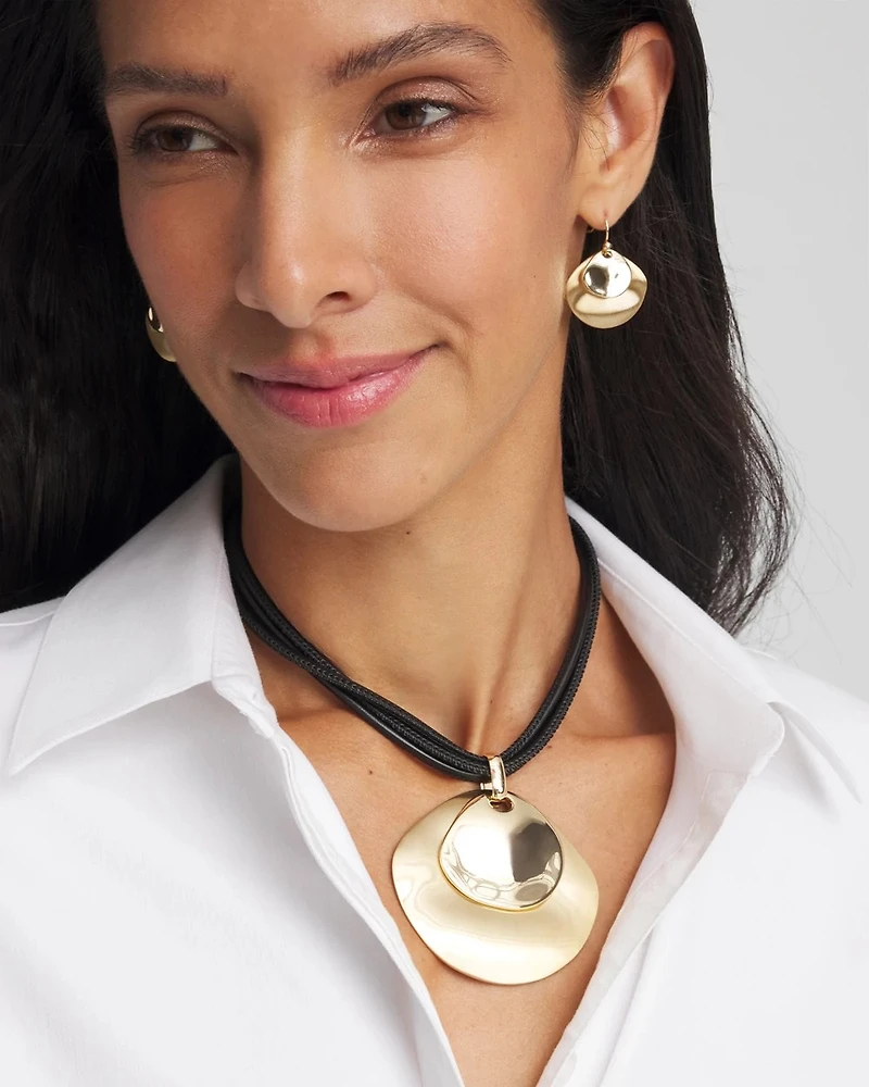 Gold Pendant On Cord