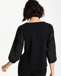 Lace Crochet Sleeve Tee