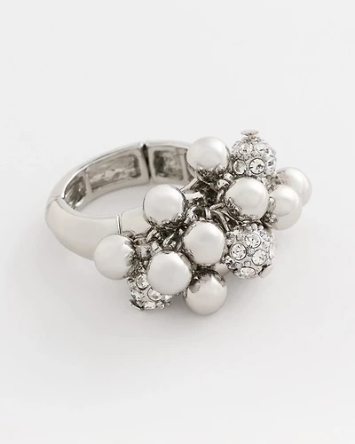 Silvertone Shimmer Stretch Ring