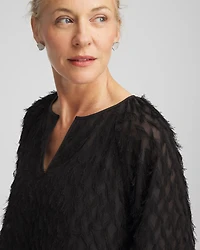 Feathered Pullover Peasant Blouse