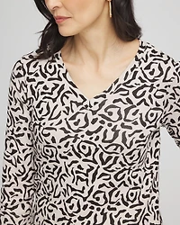 Animal Print Pima 3/4 Sleeve Tee