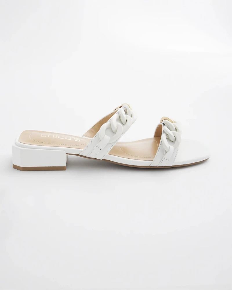 White Chain Link Sandals