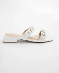 White Chain Link Sandals