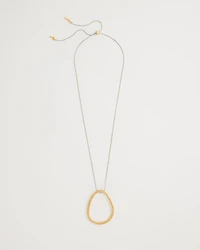 Mixed Metal Circle Pendant Necklace