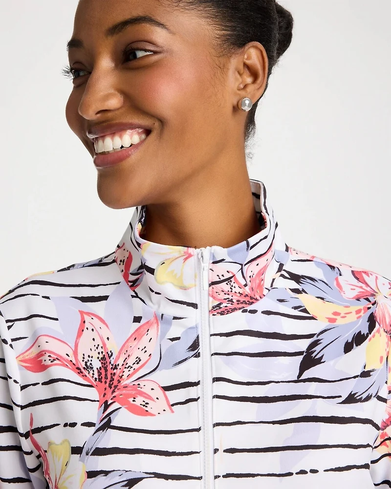 Zenergy® UPF Lily Print Half Zip