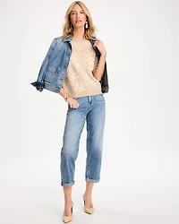 Ella Soutache Short-Sleeve Sweater