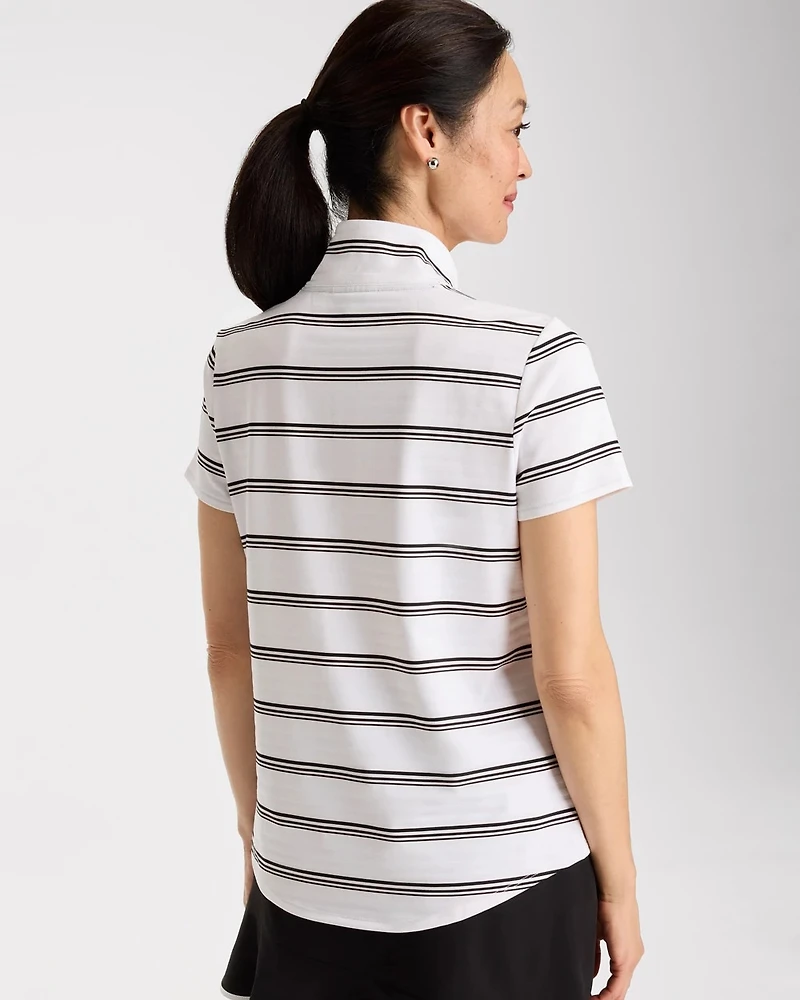 Zenergy® UPF Striped Half-Zip Polo