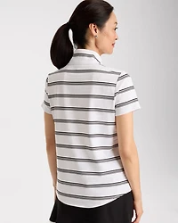 Zenergy® UPF Striped Half-Zip Polo