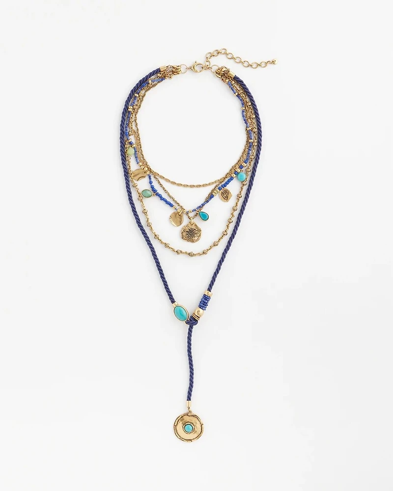 Blue Convertible Chains Necklace