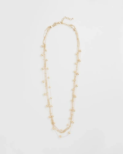 Multistrand Beaded Goldtone Necklace