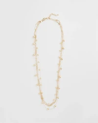 Multistrand Beaded Goldtone Necklace